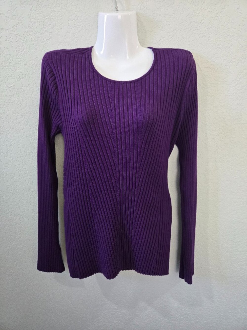 Future Collective Kahlana Barfield Brown Purple Ribbed Knit Open Back Sweater Si